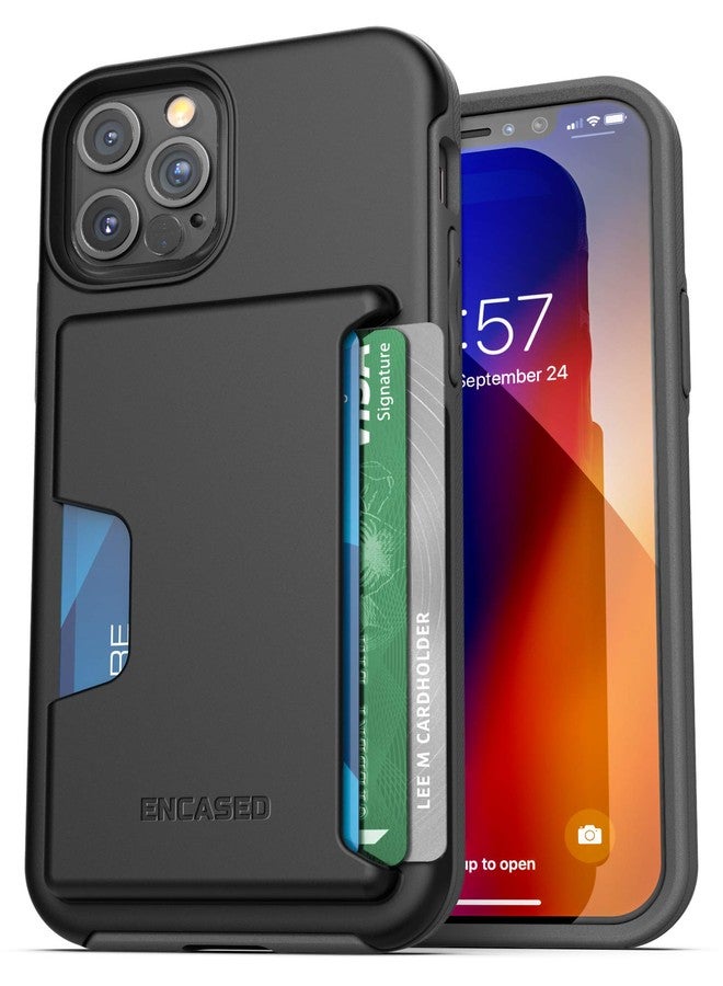 إنكاسد جراب حماية ENCASED لهاتف iPhone 12 Pro Max مع حامل بطاقات (أسود) - Image 1